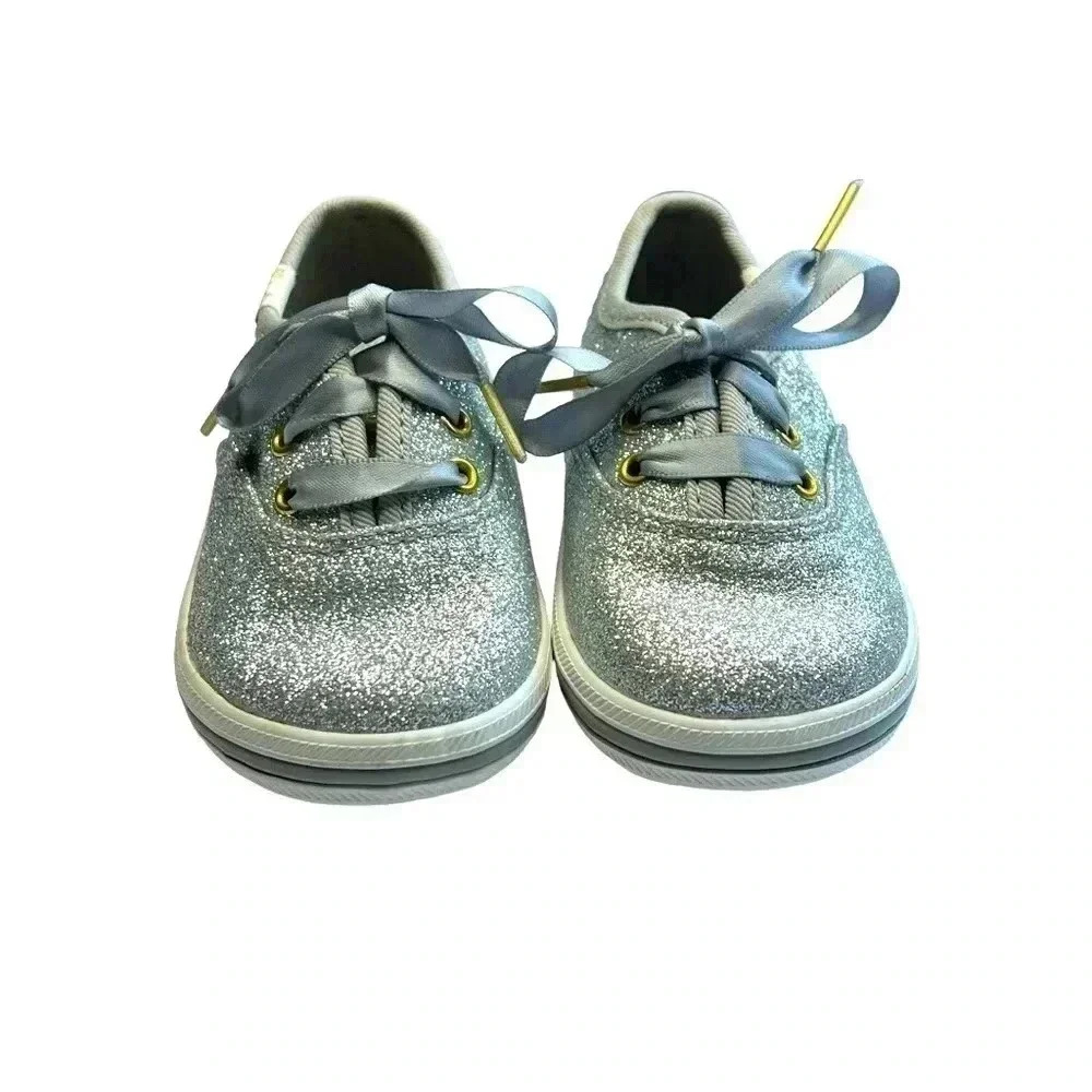 KEDS KATE SPADE GLITTER SNEAKERS SLIVER SNEAKERS SIZE 4 TODDLER LIKE NEW - Picture 12 of 12